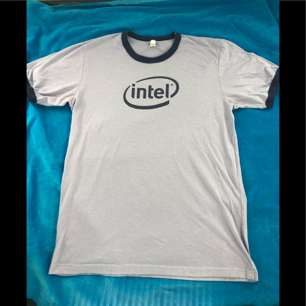 Vintage Intel ringer tee sz L